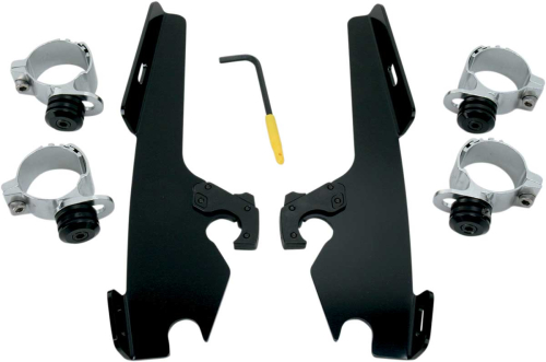 Memphis Shades - Memphis Shades Trigger-Lock Mount Kit for Batwing Fairing and Fats/Slim Windshields - Black - MEB8968