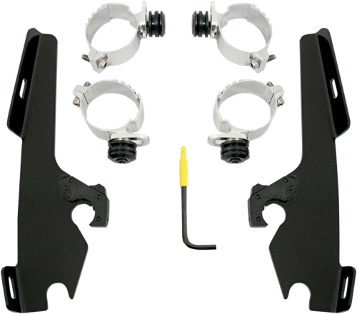Memphis Shades - Memphis Shades Trigger-Lock Mount Kit for Fats/Slim Windshields - Black - MEB8977
