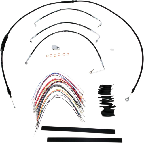 Burly Brand - Burly Brand Extended Cable/Brake Line Kit for 13in. Ape Handlebars - Black Vinyl - B30-1032