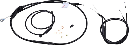 Burly Brand - Burly Brand Black Vinyl Single Disc Handlebar Cable & Brake Line Kit for Jail Bars - 10in. - B30-1135