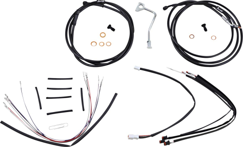 Burly Brand - Burly Brand Handlebar Cable/Line Install Kit - Black - B30-1179