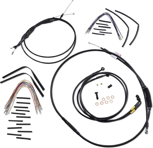 Burly Brand - Burly Brand Extended Cable/Brake Line Kit for 16in. Ape Handlebars - Black - B30-1194