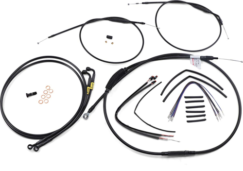 Burly Brand - Burly Brand Extended Cable/Brake Line Kit for 12in. Ape Handlebars - Black - B30-1202