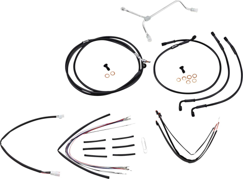Burly Brand - Burly Brand Handlebar Cable/Line Install Kit - Black - B30-1173