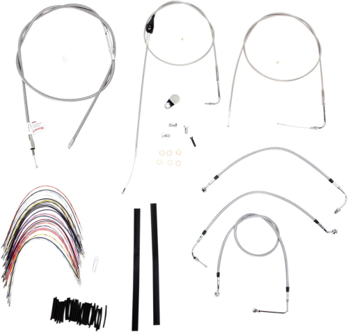 Burly Brand - Burly Brand Extended Cable/Brake Line Kit for 16in. Gorilla Handlebars - Stainless Steel - B30-1083