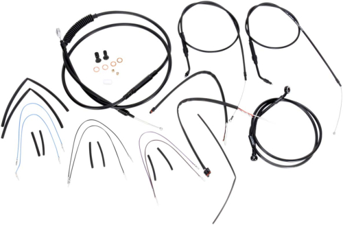 Burly Brand - Burly Brand Extended Cable/Brake Line Kit for 16in. Ape Handlebars - Black Vinyl - B30-1069