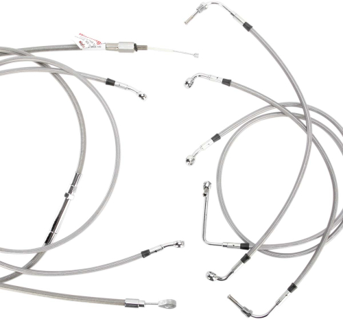Burly Brand - Burly Brand Extended Cable/Brake Line Kit for 15in. Gorilla Handlebars - Stainless Steel - B30-1104
