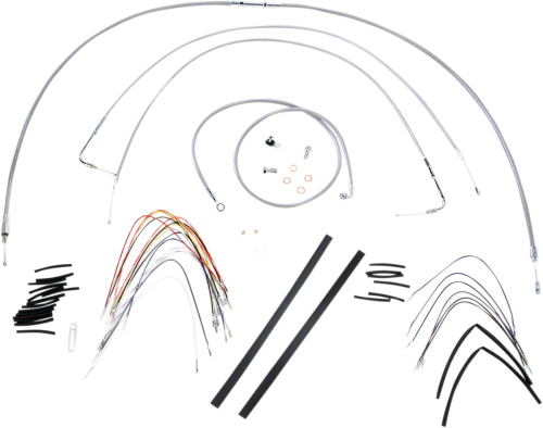 Burly Brand - Burly Brand Extended Cable/Brake Line Kit for 14in. Gorilla Handlebars - Stainless Steel - B30-1052