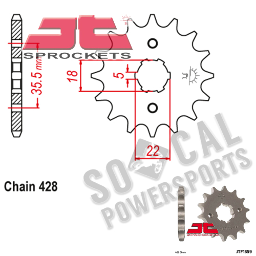 JT Sprockets - JT Sprockets Steel Front Sprocket - 14T - JTF1559.14