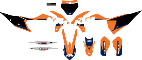DCOR - DCOR KTM Racing Complete Graphics Kit - Black Background - 20-30-223