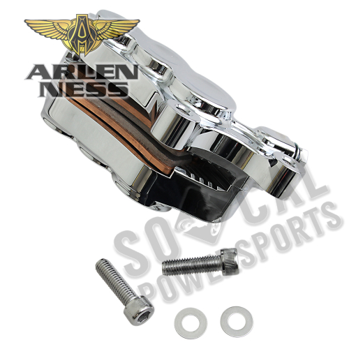 Arlen Ness - Arlen Ness 6-Piston Differential Bore Front Brake Caliper for 11.8in. Rotors - Right Side - Chrome - 02-216