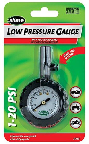 Slime - Slime Dial Gauge with Bleed Valve - 5-60 PSI - Chrome - 20049