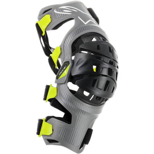 Alpinestars - Alpinestars Bionic-7 Knee Brace Set - 6501319-195-XL/XXL - Silver/Yellow Fluorescent - XL-2XL