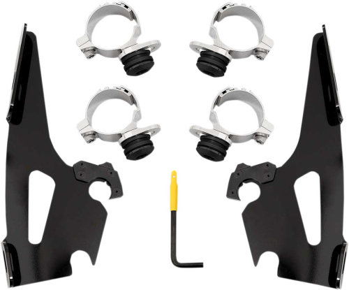 Memphis Shades - Memphis Shades Quick Change Mount Kit for Fats/Slim Windshields - Black - MEB2019