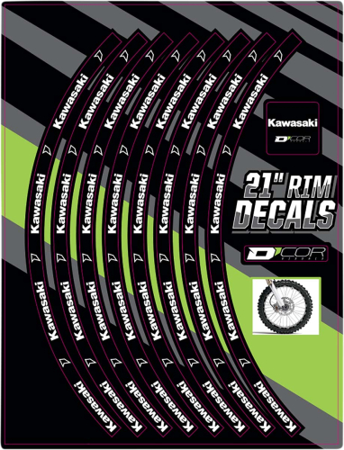 DCOR - DCOR Rim Decal - Kawasaki 21in. - Front - 40-80-202
