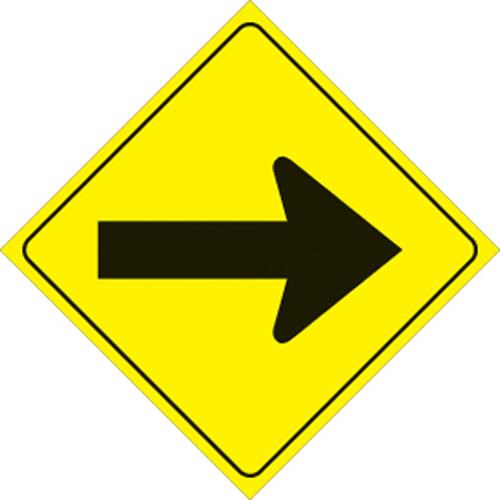 Voss - Voss 12x12in. Reflective Trail Sign - Arrow (Yellow/Black) - 483 A YR
