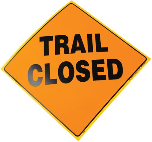 Voss - Voss 12x12in. Reflective Trail Sign - Trail Closed (Yellow/Black) - 416 TC YR