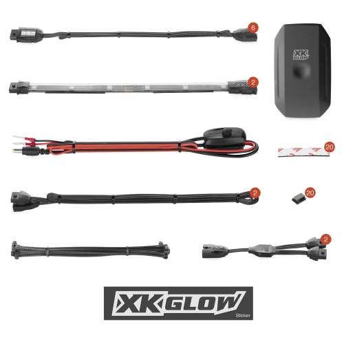 XK Glow - XK Glow Mini Chrome App Controlled Light Kit - KS-MOTO-MINI