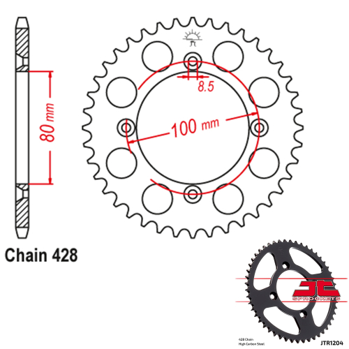 JT Sprockets - JT Sprockets Steel Rear Sprocket - 49T - JTR1204.49