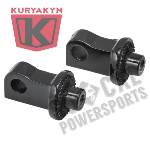Kuryakyn - Kuryakyn Splined Peg Adapters - Front - Gloss Black - 8886