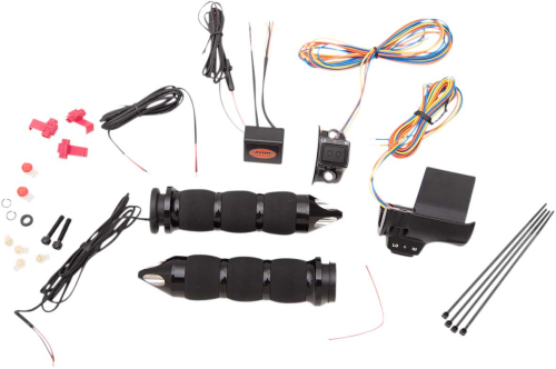 Avon Grips - Avon Grips Air Cushioned Heated Grips with Spike - Black Anodized - AIR-90-A-S-F-RH