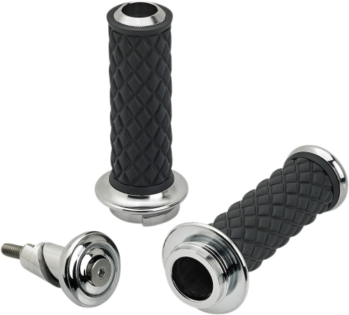Biltwell Inc. - Biltwell Inc. Alumicore Throttle-By-Wire Grip Set - Chrome - 6605-105-01