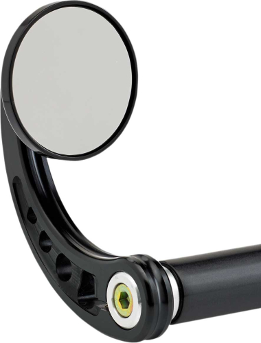 Joker Machine - Joker Machine 2 1/4in. Round Bar End Mirror - Stem C - Black Anodized - 09-312-CB