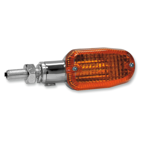 K&S Technologies - K&S Technologies Chrome Aluminum Marker Lights - Oblong with Amber Lens - Single Filament - 25-8300CM