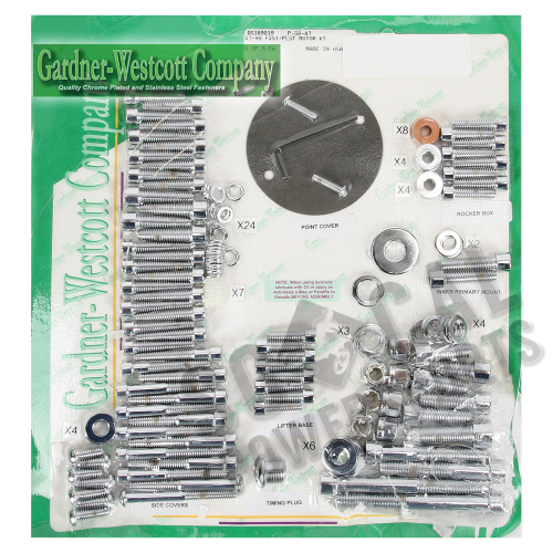 Gardner-Westcott - Gardner-Westcott Motor Chrome Steel Socket-Head Bolt Kit - P-80-87