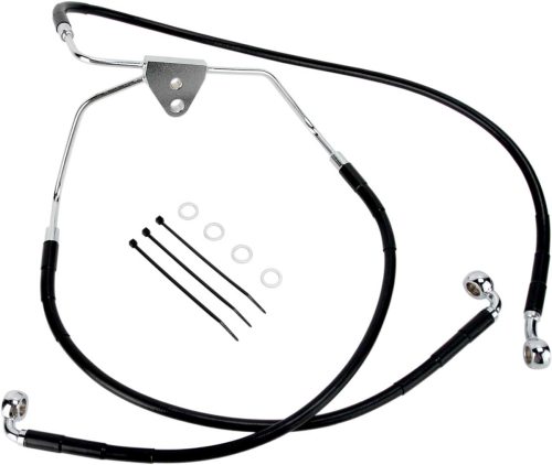 Drag Specialties - Drag Specialties Standard Length Front Stainless Steel Brake Line Kit - Black Vinyl - 620085-BLK