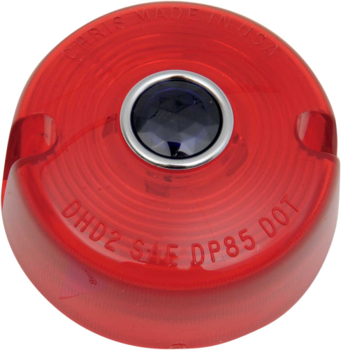Chris Products - Chris Products Turn Signal Lens - Red with Blue Dot - DHD2RB