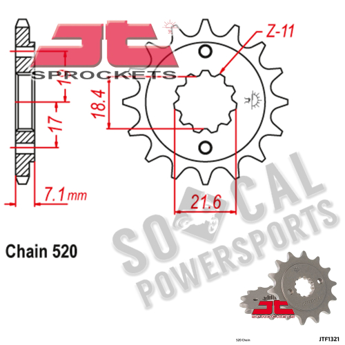 JT Sprockets - JT Sprockets Steel Front Sprocket - 14T - JTF1321.14
