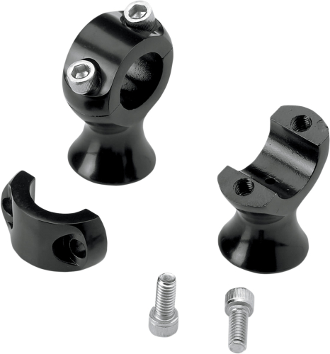 Biltwell Inc. - Biltwell Inc. 1-3/4in. Slimline Risers - Black Electroplate - SR-125-SS-BK