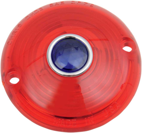 Chris Products - Chris Products Turn Signal Lens - Red with Blue Dot - DHD3RB