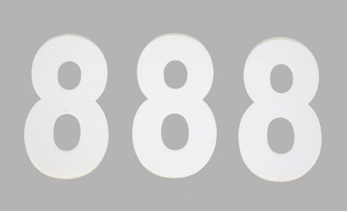 Factory Effex - Factory Effex Mini Pro Number 5in. - No.8 - White - FX03-0208