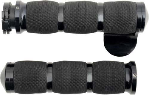 Avon Grips - Avon Grips MT Air Cushion Grips with Throttle Assist - Black Anodized - MT-AIR-90-AN-B