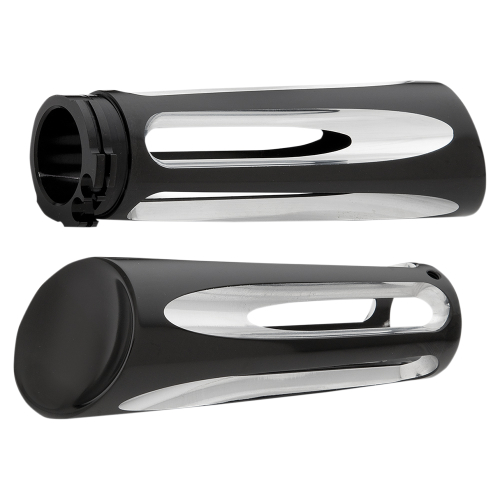 Arlen Ness - Arlen Ness Billet Grips - Deep Cut - Black - 07-132