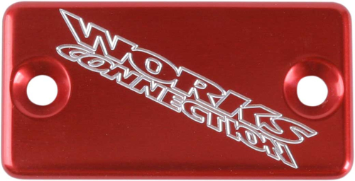 Works Connection - Works Connection Anodized Billet Aluminum Front Brake Reservoir Cover - Red - 21-025
