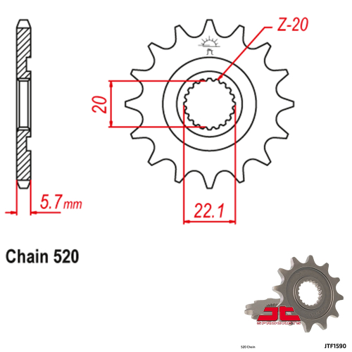 JT Sprockets - JT Sprockets Steel Front Sprocket - 12T - JTF1590.12