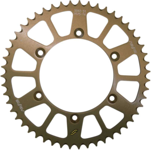 Sunstar - Sunstar Works Triplestar Aluminum Rear Sprocket - 50T - Gold - 5-359250