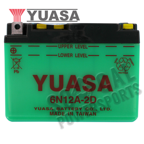 Yuasa - Yuasa Conventional 6V Battery - 6N12A-2D - YUAM2612D