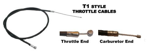Outside Distributing - Outside Distributing T1 Style Throttle Cable - Sleeve Length 23.5in. - T1-235