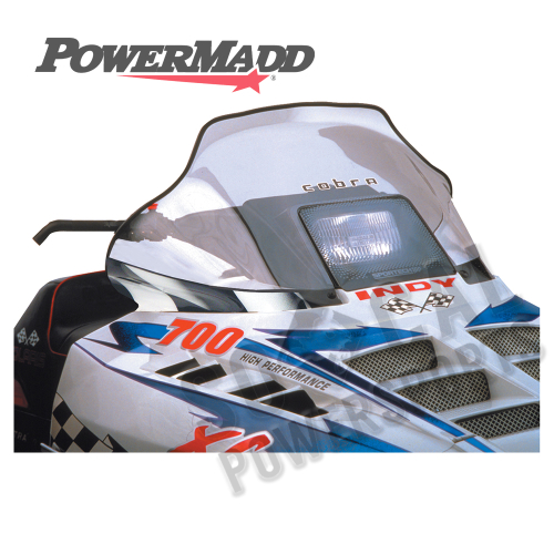 Powermadd - Powermadd Cobra Windshield - 14in. - Clear/Racer Graphics - 11132