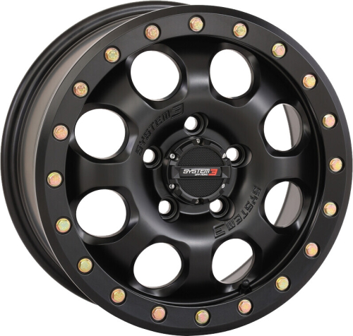System 3 - System 3 SB-7 Beadlock Wheel - 15x7 - 4+3 (10mm) - 5/4.5 - Matte Black - 15S3-7544
