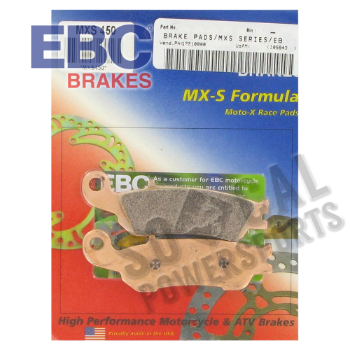EBC - EBC MXS Series Race Sintered Brake Pads - MXS450