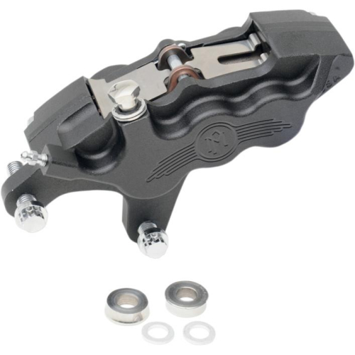 Performance Machine - Performance Machine Six-Piston Differential-Bore Front/Left Brake Caliper Kit - Black Ops - 0051-2915-SMB