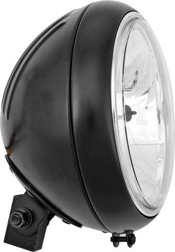 HardDrive - HardDrive 7in. Grooved Black Headlight - Bottom Mount - 12v 60/55w H4 - L20-6084GDBE