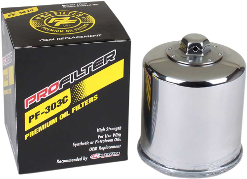 Pro Filter - Pro Filter Premium Oil Filter - Chrome - PF-303C