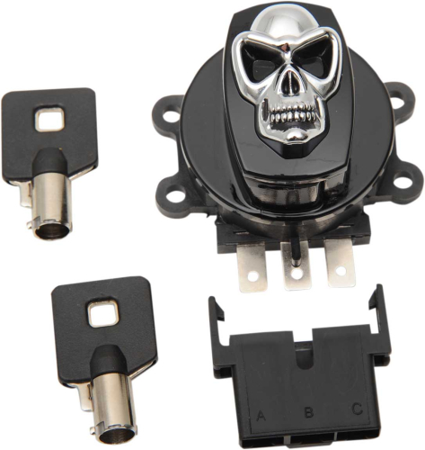 Drag Specialties - Drag Specialties Skull Ignition Switch - Gloss Black - 2106-0423