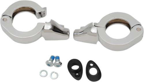 Drag Specialties - Drag Specialties Turn Signal Fork Clamps for 41mm Fork Tubes - Chrome - 2020-1269